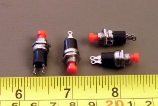 Four Miniture Momentary Push Button Switches   Normally Open Part # 