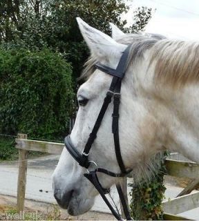   ** Cross Over ** Bitless Leather Bridle with web grip reins   Cob