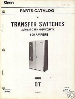 onan ot transfer switches 800 ampre parts manual 1979 from