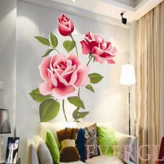 Newly listed A Love Rose Flower Removable PVC Wall Sticker Home decor 