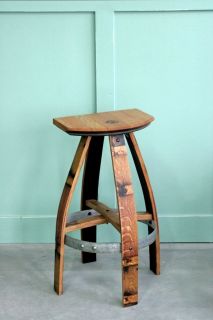 30 barstool made from reclaimed wine barrels 