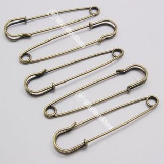 Newly listed 10 LARGE OVERSIZED METAL 3 INCH RUST Bronze SAFETY PINS