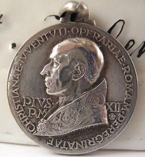 nice pope pius xii antique religious medal from belgium time