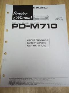 Pioneer Service Manual~PD M710 CD Compact Disc Player~Origina​l~w 