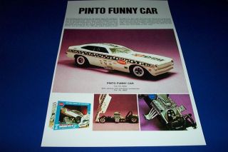 70s COX PINTO FUNNY CAR POSTER gas powered toy race car poster