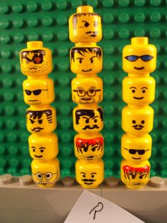 Lego Minifig ~ Mixed Lot Of 16 Minifigure Heads/Faces People Parts # 