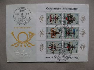 germany ddr r cover fdc 1989 s s chandelier candle