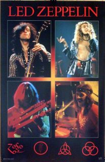 led zeppelin 23x35 solos concert collage poster 1998 zoso one