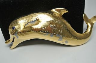 christopher ross 24k gold brushed dolphin belt buckle
