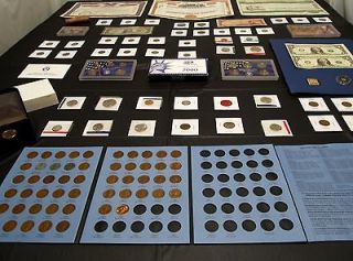 HUGE COIN COLLECTION LOT~PROOFS~CURRENCY~GOLD~SILVER~WWII~WHEAT~ESTATE 
