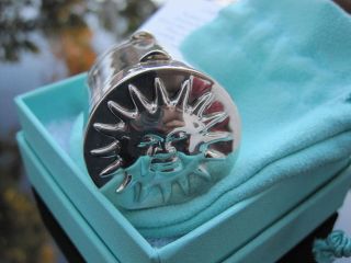 Tiffany & Co Silver Sun Moon Double Dual Two Sided Pill Box