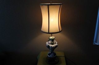 Capodimonte Porcelain Table Lamp decorated with seductive colorful 