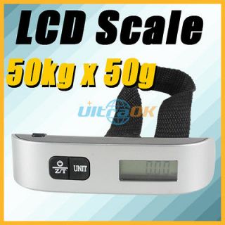 50g 50kg LCD Digital Electronic Luggage Scale Travel Scale 110lb /0.1 