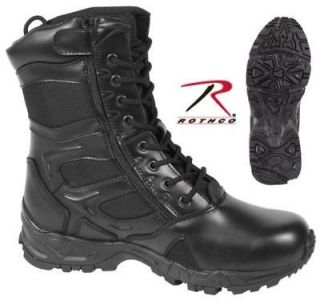 BOOTS BLACK FORCED ENTRY DEPLOYMENT with SIDE ZIPPER / 8 ROTHCO 5358