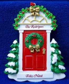 Portugal Portuguese Red House Door Christmas Ornament   Personalized