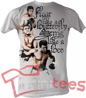 New Licensed Muhammad Ali 3 Poses Sting Like a Bee Lightwieght Adult T 