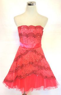 nwt masquerade $ 100 coral peach cocktail party dress 3