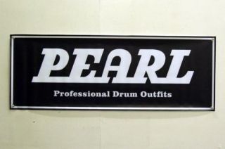 vintage pearl drums logo banner black  20
