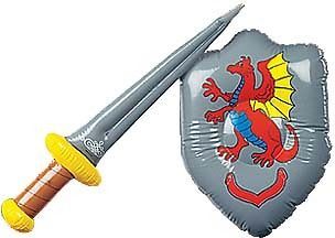 inflatable knight sword shield set w dragon crest new one