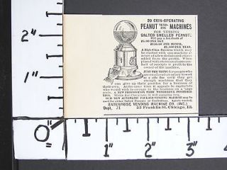 1901 ENTERPRISE Coin Operated Peanut Vending Machine magazine Ad globe 