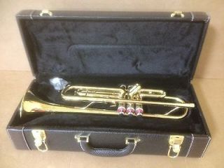New Bb Brass Trumpet B Flat w/Hard Case Great for Students Beginners 