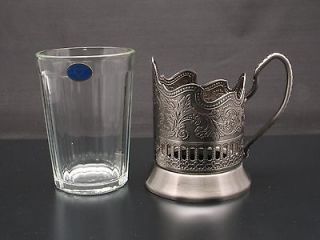 RUSSIAN TEA GLASS GRANENIY & METAL HOLDER PODSTAKANNIK COMBO BRAND 