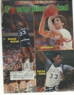 1985 SPORTS ILLUSTRATED 4 1 CHRIS MULLIN PATRICK EWING EXCELLENT