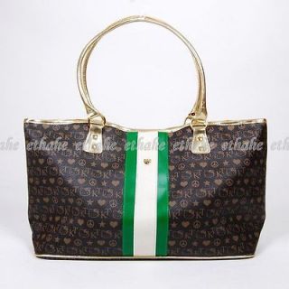  Kitty Funky Divas Classic Tote Handbag Large Shoulder Bag Brown SE88