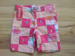 Girls popsicle party bermuda shorts 5 pink orange madras plaid new nwt