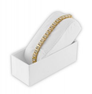 pierre cardin tennis bracelet white crystals in a gold plated bracelet 
