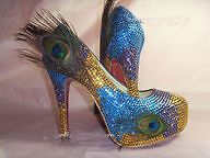 swarovski crystal peacock feather party shoes more options size from