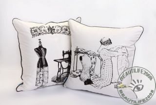 Dress Sewing machine pattern cotton decorative pillowcase,sofa cushion 