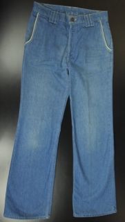 Vtg 70s Levis Women 32 Waist Jeans Blue Denim High Waisted Wide Leg 