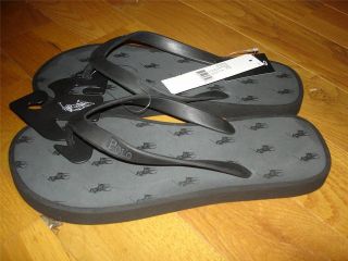 NWT Polo RALPH LAUREN Black Flip Flops Sandals Shoes Mens size 9