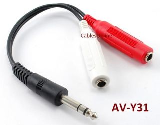 stereo plug male 2 female audio splitter cable