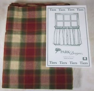 Country Rustic Red Green Tan Chili Pepper Curtain Tiers 72x24