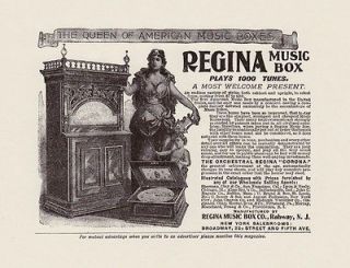 REGINA Cabinet MUSIC BOX Discs Antique 1800s 19 c 2 Oak Vintage 