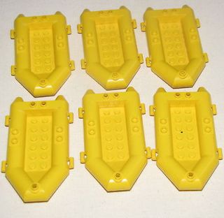lego 6 yellow rafts boats for resque minifigs people returns