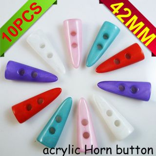   42MM ACRYLIC horn toggle sewing button clothes accessories WHB 035mm