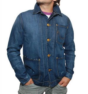 True Religion Dino Blue Collar Denim Jacket in Avenger Mens jean 