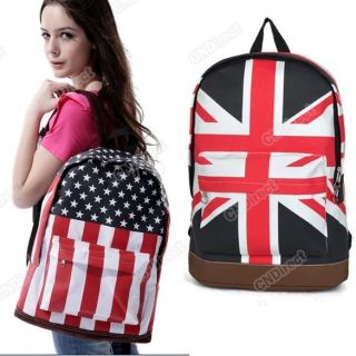   Punk UK US Flag Shoulder Bag Handbag School Book Campus Backpack