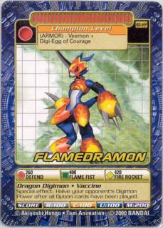 Digimon Card ccg tcg Flamedramon Bo 122 Mint to Near mint