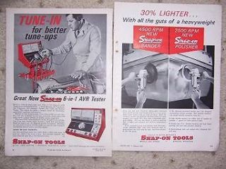 snap on tool ads 1963 sander polisher avr tester