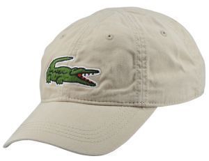 lacoste beige oversized croc logo hat cap new authentic