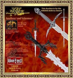 Newly listed United Cutlery Kit Rae. KR0006 Anthros Sword of The 