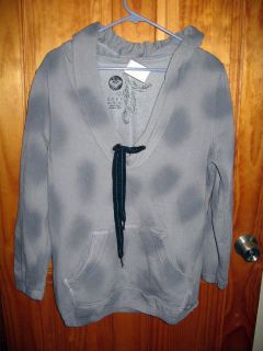 Roxy Excellent Condition 2 Tone Gray Distressed Hooded Pullover 