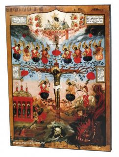 BIG RARE RUSSIAN ORTHODOX ICON – FRUIT OF CHRISTS PASSION.Early XIX 