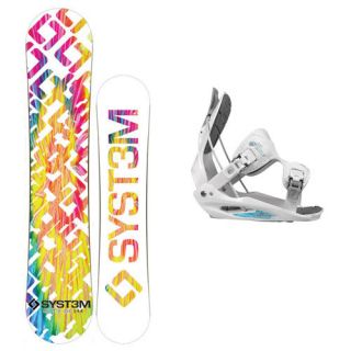   System Mai Tie Dye Snowboard Package + Flow Flite 2 Womens Bindings