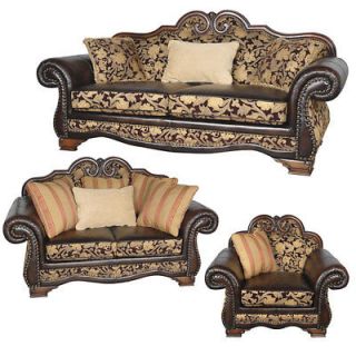 GORGEOUS PALERMO LEATHER/FABRIC SOFA SET OF TWO,SOFA,LOVE SEAT TWO 