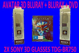 AVATAR 3D BLURAY with 2x SONY TDG BR750 TITANIUM LIGHT WEIGHT NEW 3D 